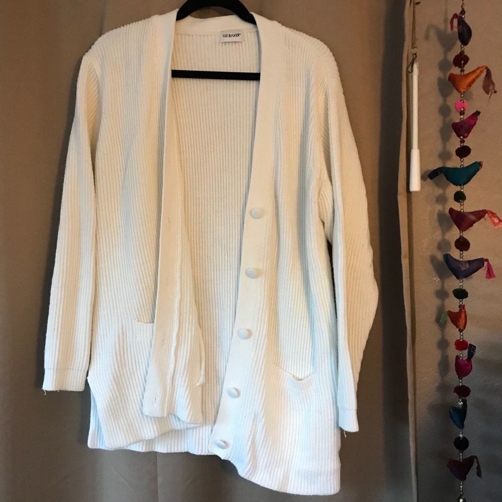 Oversized White Cardigan